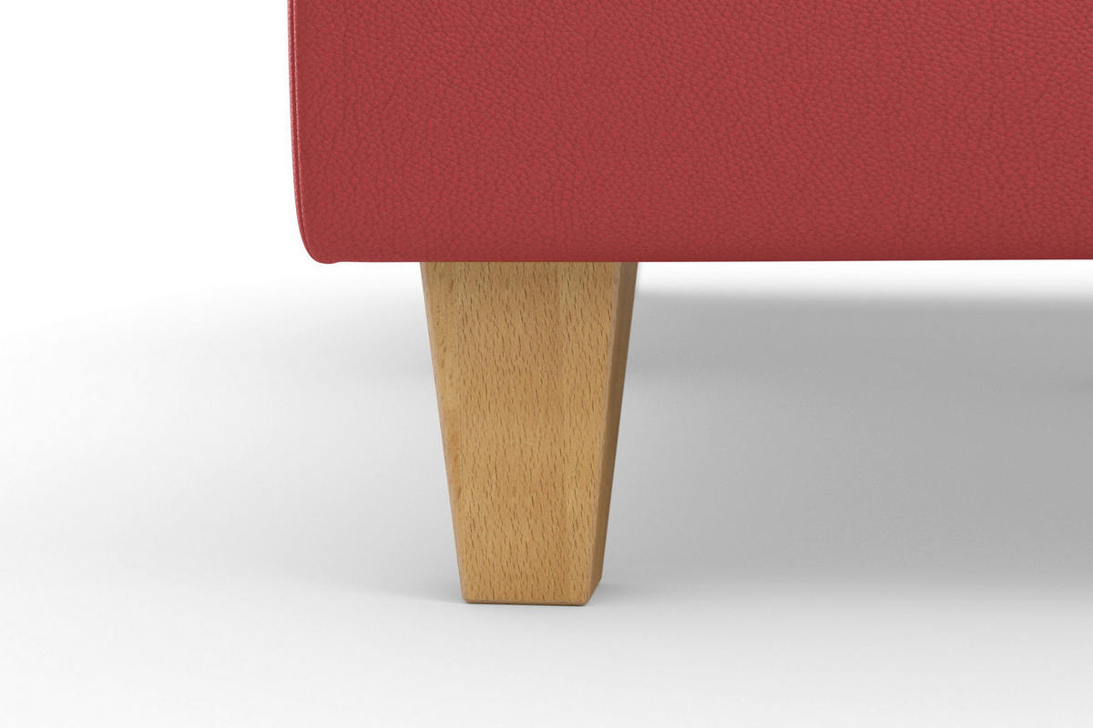 SEDACIA SÚPRAVA, textil, koža, červená - farba duba/červená, Basics, koža/drevo (212/308/163cm) - Sit & More