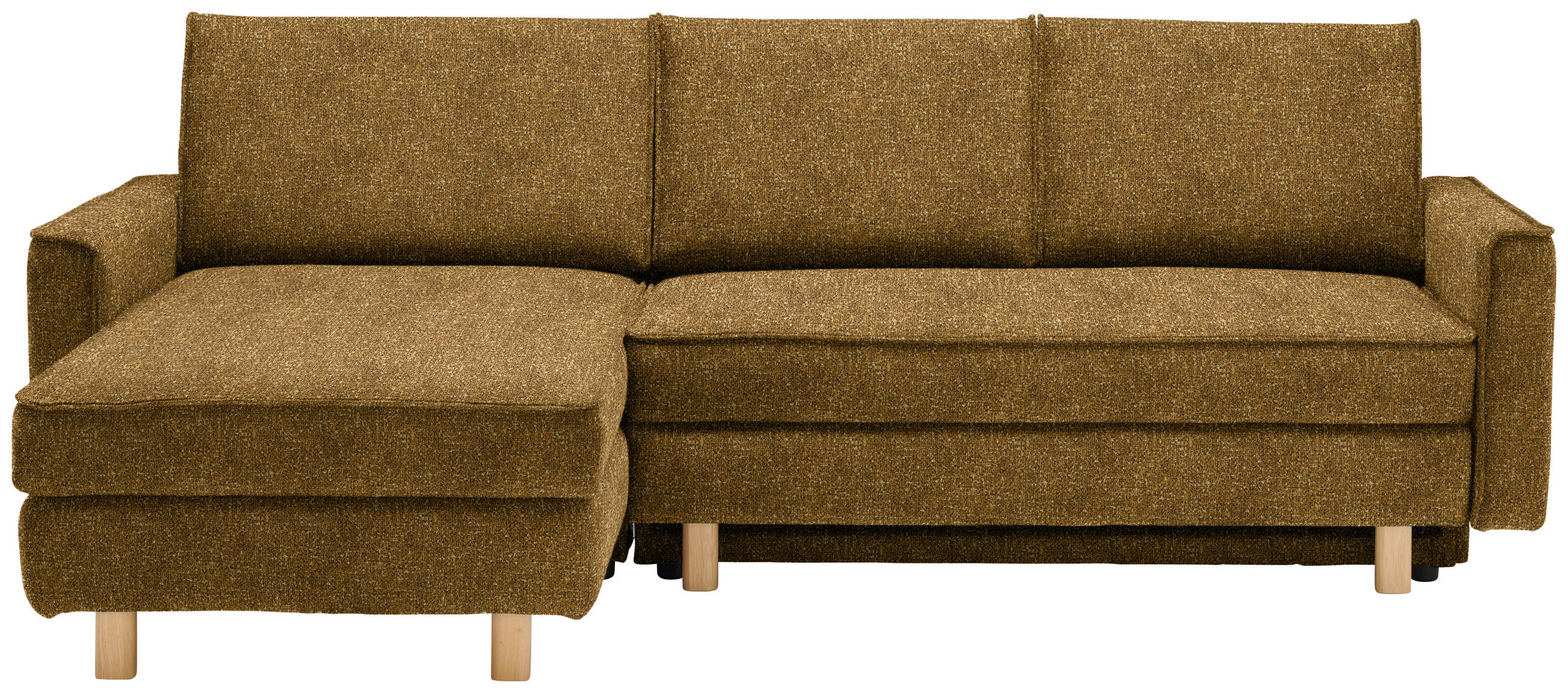 ECKSOFA  in Mikrovelours Senfgelb  170/237 cm  - Eichefarben/Senfgelb, KONVENTIONELL, Holz/Textil (170/237cm) - Sedda