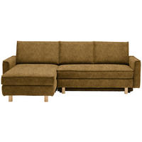 ECKSOFA  in Mikrovelours Senfgelb  170/237 cm  - Eichefarben/Senfgelb, KONVENTIONELL, Holz/Textil (170/237cm) - Sedda