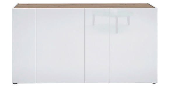 SIDEBOARD Weiß Hochglanz Einlegeböden  - Eichefarben/Weiß Hochglanz, Design, Holzwerkstoff/Kunststoff (174/92/40cm) - Xora