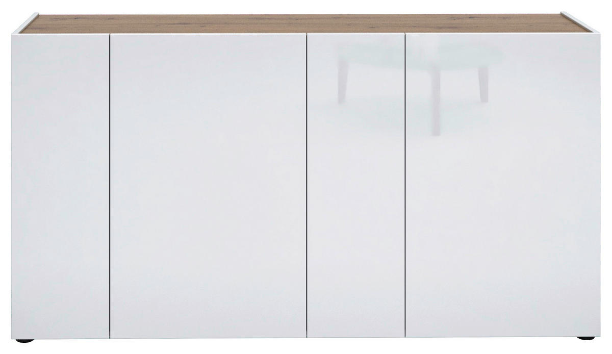 SIDEBOARD Tango  in 174/92/40 cm  - Eichefarben/Weiß Hochglanz, Design, Holzwerkstoff/Kunststoff (174/92/40cm) - Xora