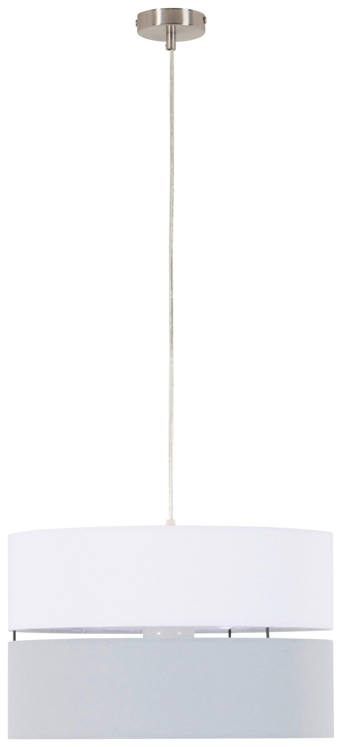 HÄNGELEUCHTE 37/120 cm   - Hellgrau/Weiß, MODERN, Kunststoff/Textil (37/120cm) - Novel
