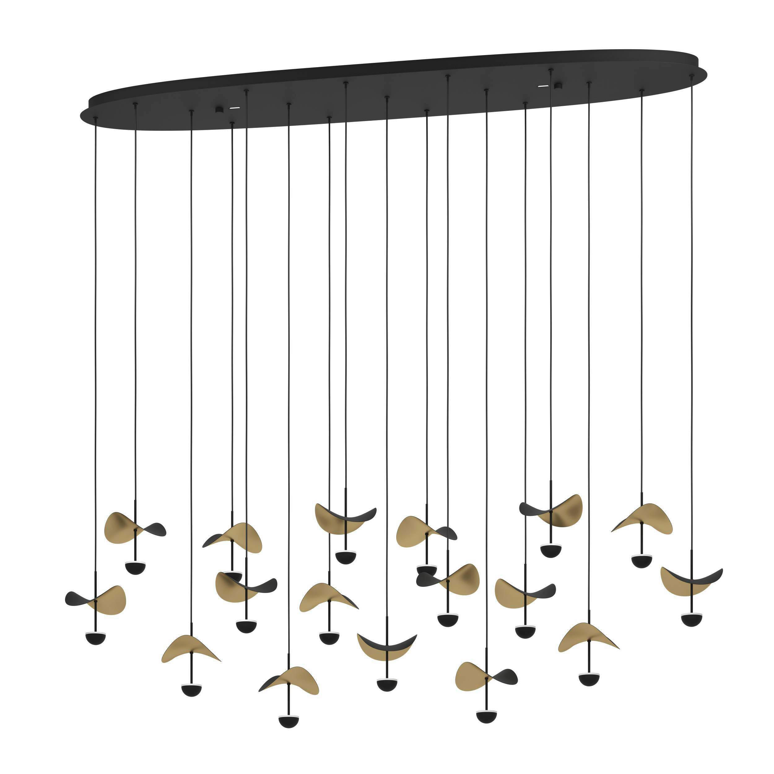 LED-HÄNGELEUCHTE Dracera 155/33/220 cm   - Goldfarben/Schwarz, Design, Metall (155/33/220cm) - Eglo