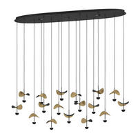 LED-HÄNGELEUCHTE 155/33/220 cm  - Goldfarben/Schwarz, Design, Metall (155/33/220cm)