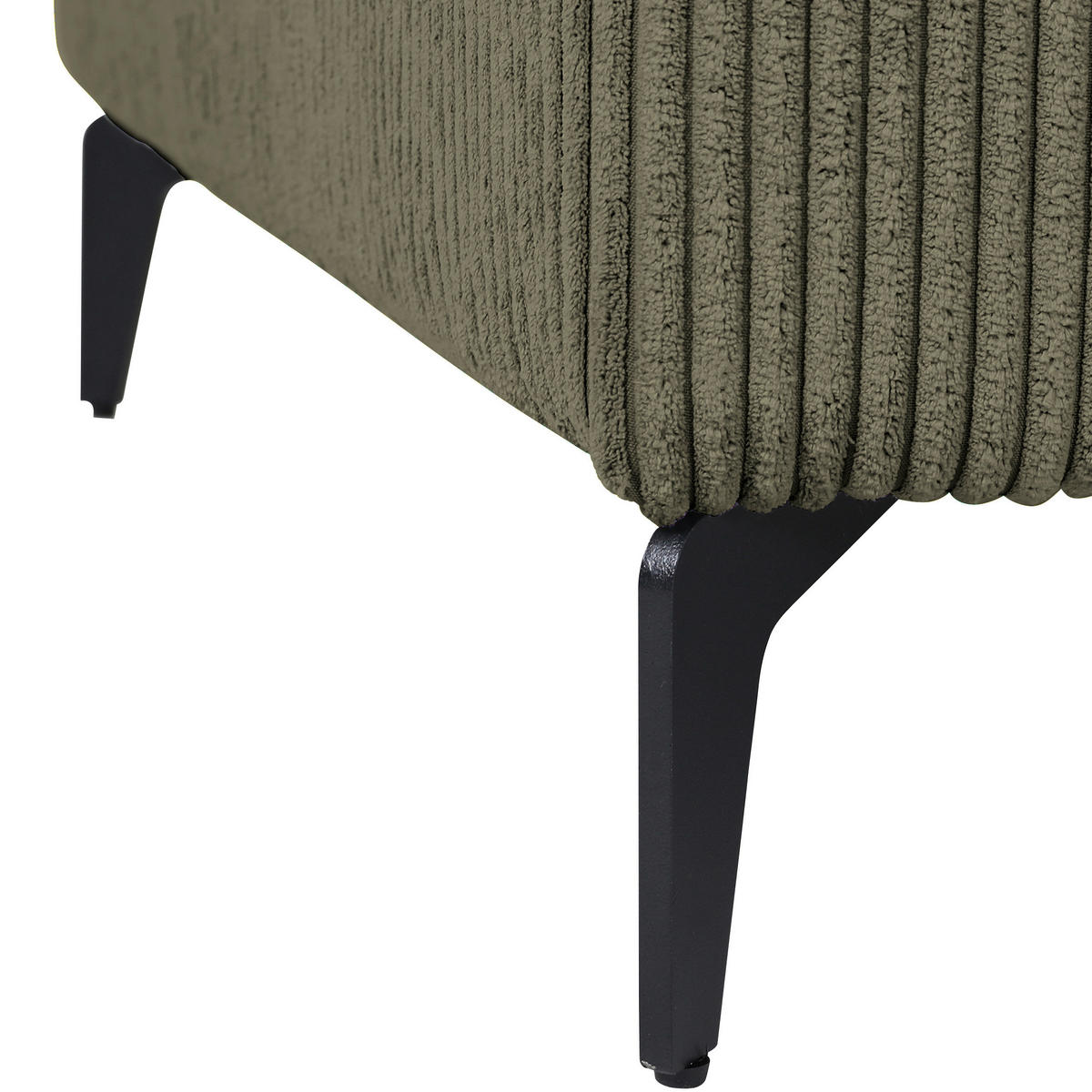 ECKSOFA in Cord Dunkelgrün  - Dunkelgrün/Schwarz, Konventionell, Textil/Metall (285/170cm) - Carryhome
