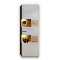 VITRINE in Eichefarben, Grau  - Chromfarben/Eichefarben, Design, Glas/Holzwerkstoff (65/205/37cm) - Livetastic