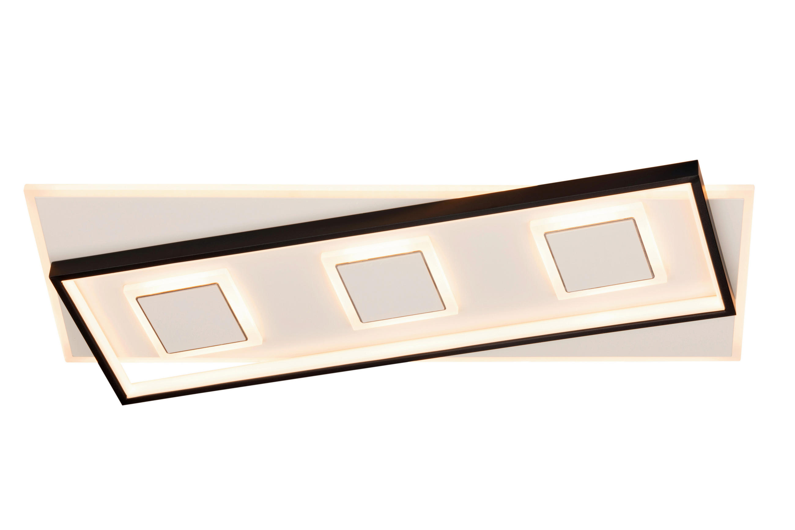 LED-DECKENLEUCHTE 39 W    70/30/6 cm  - Weiss/Schwarz, Lifestyle, Kunststoff/Metall (70/30/6cm) - Novel