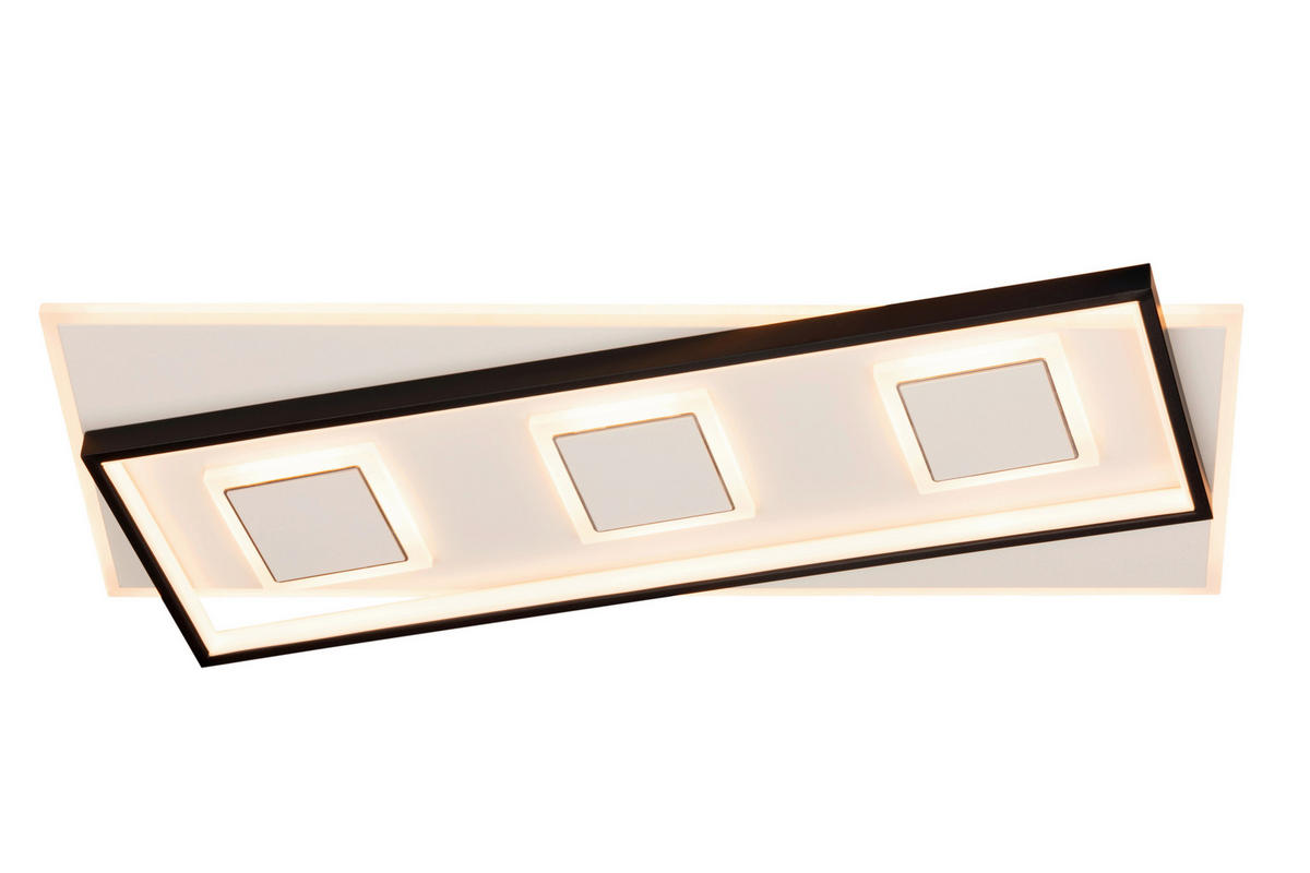 LED-DECKENLEUCHTE 39 W    70/30/6 cm  - Weiss/Schwarz, Lifestyle, Kunststoff/Metall (70/30/6cm) - Novel