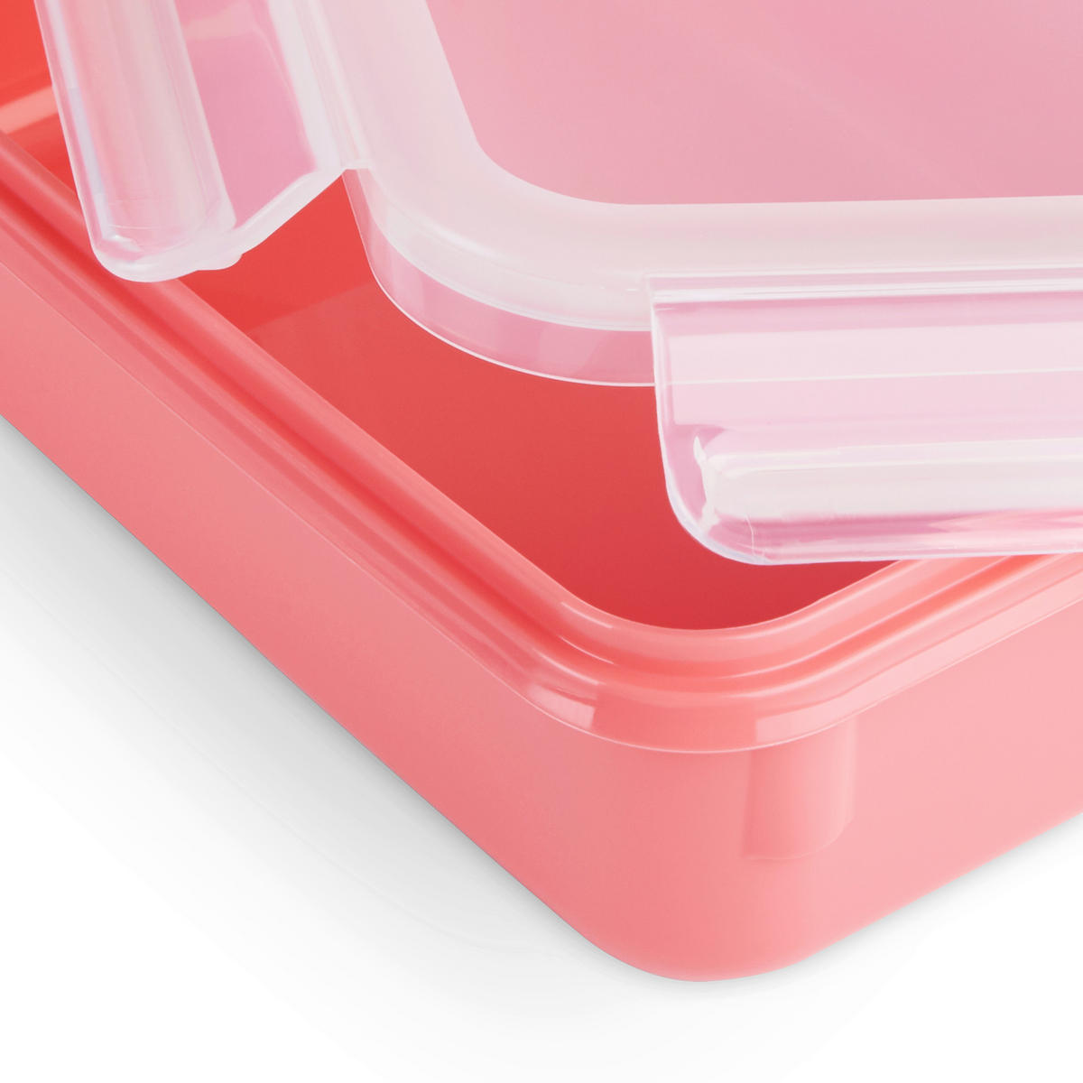 FRISCHHALTEDOSENSET CLIP & CLOSE COLOR EDITION 4-teilig  - Koralle/Transparent, Basics, Kunststoff (22,6/16,7/9,9cm) - Emsa