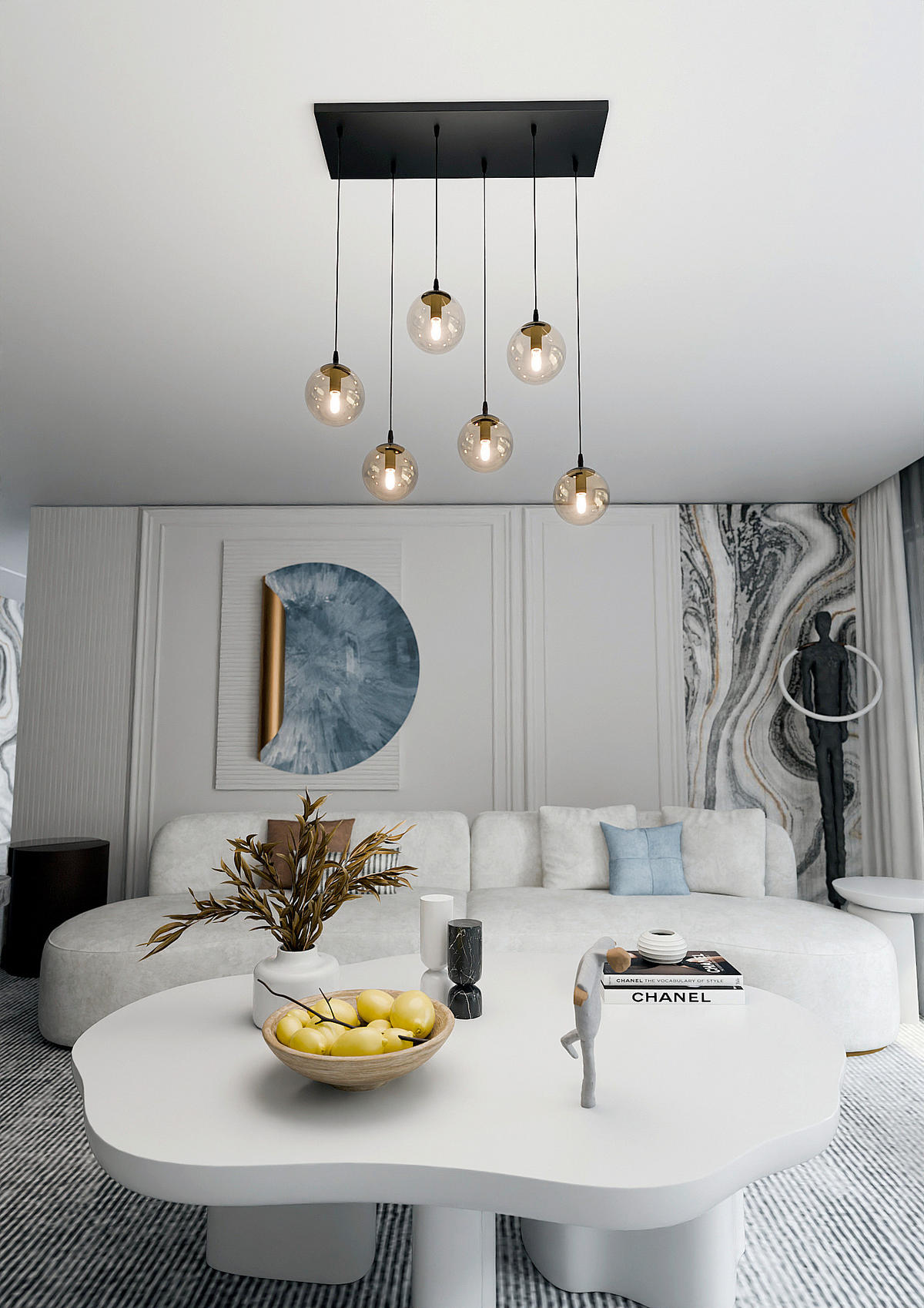 HÄNGELEUCHTE  70/22/120 cm    - Schwarz, KONVENTIONELL, Glas/Metall (70/22/120cm)