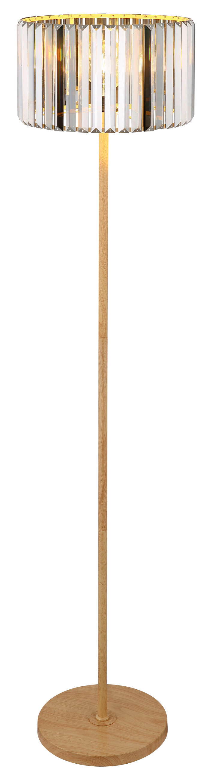 STOJACÍ LAMPA, 35/150 cm  - šedá/hnědá, Trend, kov/sklo (35/150cm)