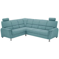 ECKSOFA Webstoff Blau  - Blau/Silberfarben, Design, Holz/Kunststoff (216/270cm) - Livetastic