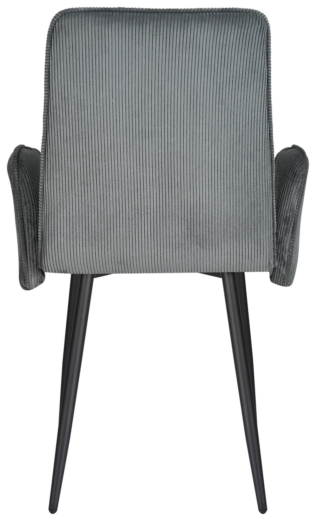 ARMLEHNSTUHL   Cord  Schwarz, Dunkelgrau  - Dunkelgrau/Schwarz, Design, Textil/Metall (58/90/62cm) - Stylife