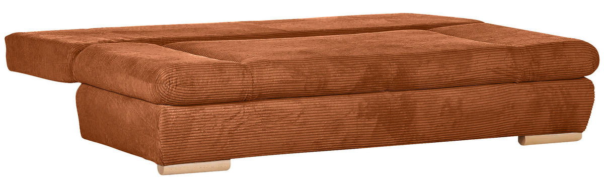 SCHLAFSOFA in Cord Kupferfarben  - Naturfarben/Kupferfarben, Konventionell, Holz/Textil (200/75/92cm) - Livetastic