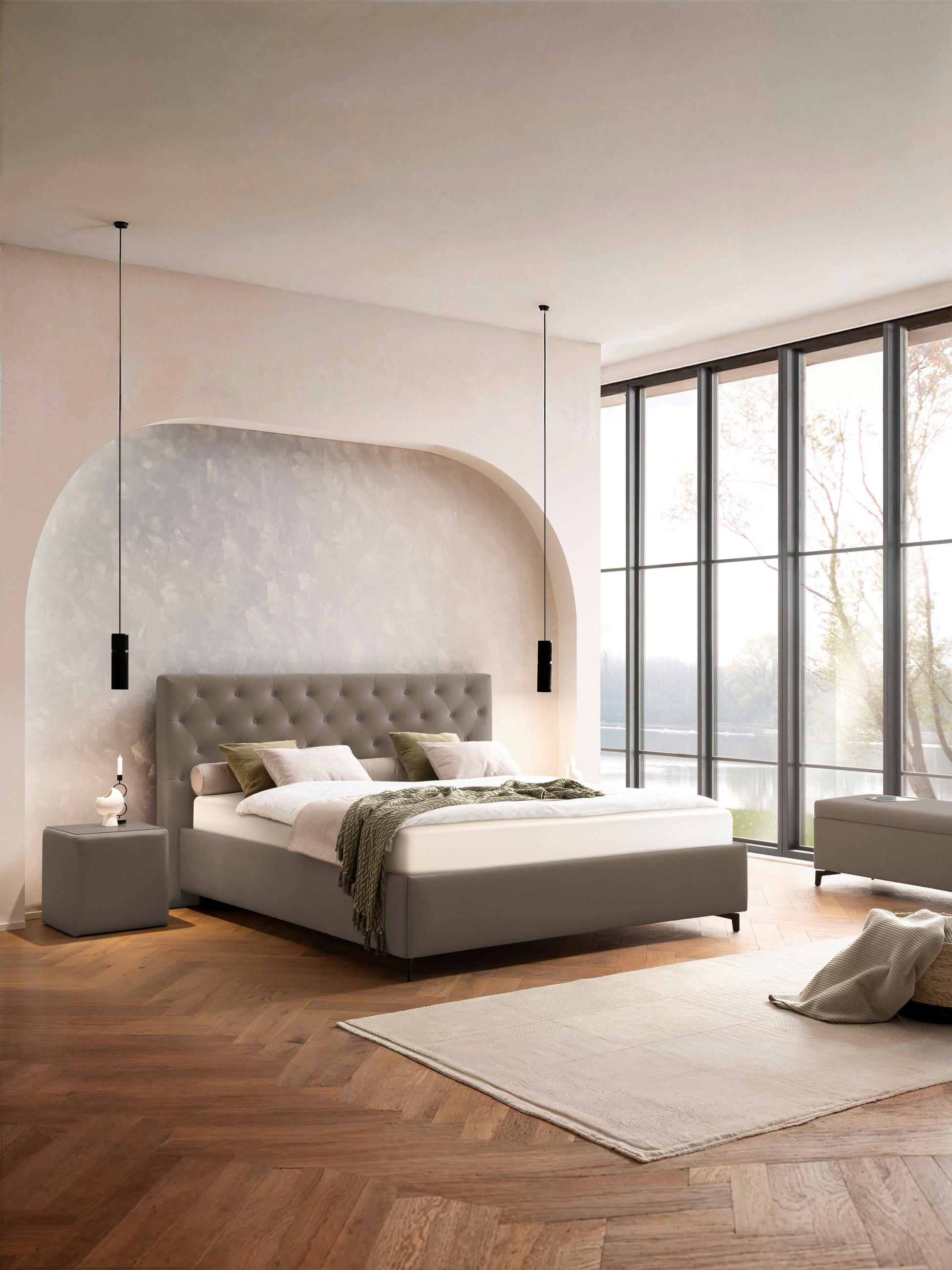 Thumbnail - Novel Polsterbett, Taupe, Holz, Birke, Schichtholz, teilmassiv, 7-Zonen, 200x200 cm, DIN EN ISO 14001, DIN EN ISO 9001, ...