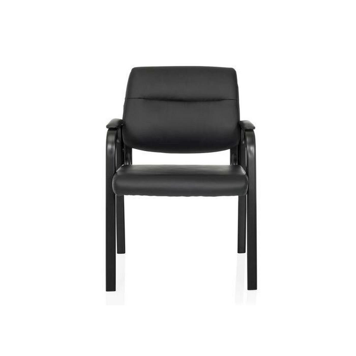 BESÖKSSTOL  i svart  - svart, Modern, metall/läder (60/85/64cm) - MID.YOU