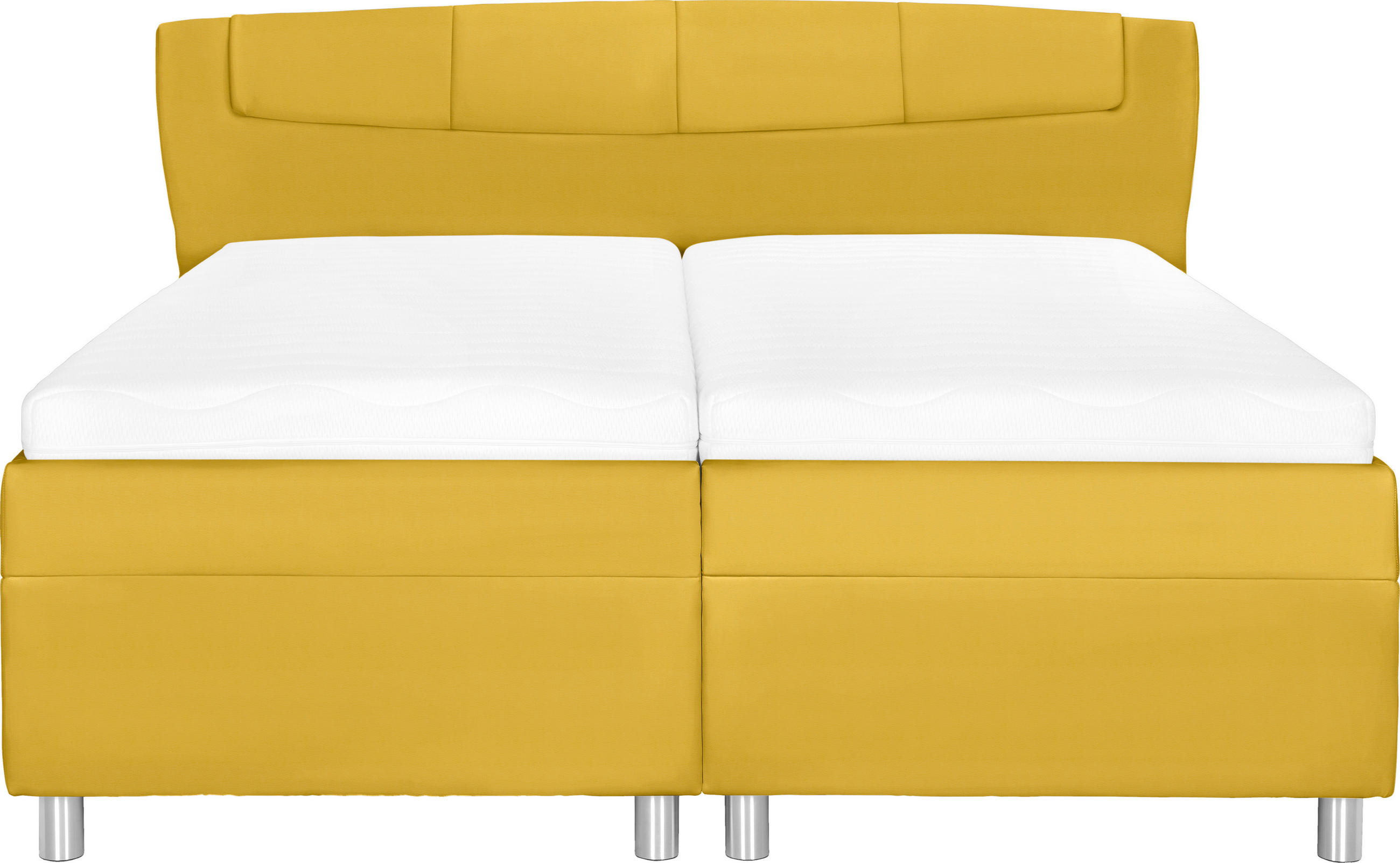 POLSTERBETT Matratze, gepolstertes Kopfteil, Lattenrost, Bettkasten, motorische Verstellbarkeit 200/200 cm  in Gelb  - Gelb/Silberfarben, KONVENTIONELL, Holz/Textil (200/200cm) - Esposa