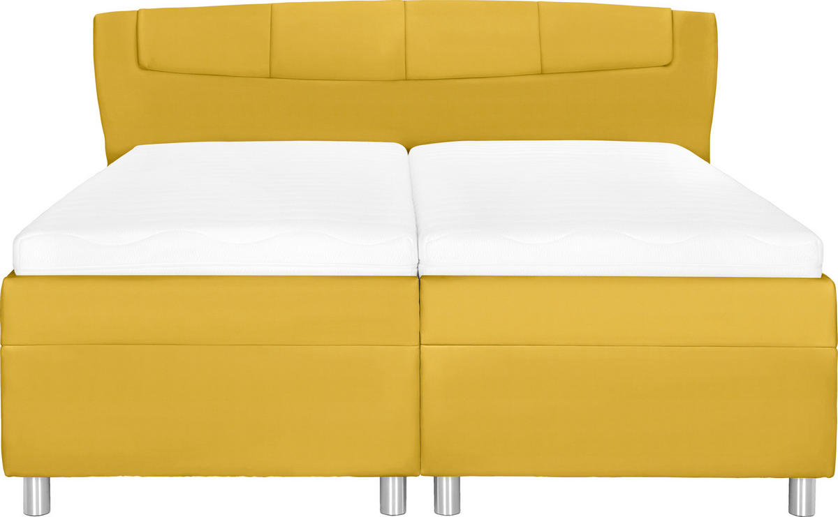 POLSTERBETT 160/200 cm  in Gelb  - Weiss/Gelb, Konventionell, Holz/Textil (160/200cm) - Esposa