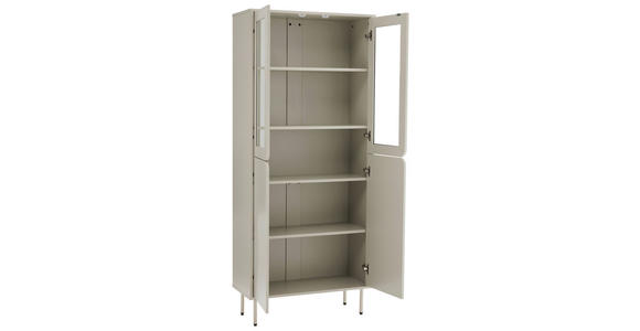 VITRINE  in Seidengrau  - Seidengrau, Design, Glas/Holzwerkstoff (80/186/35cm) - Xora