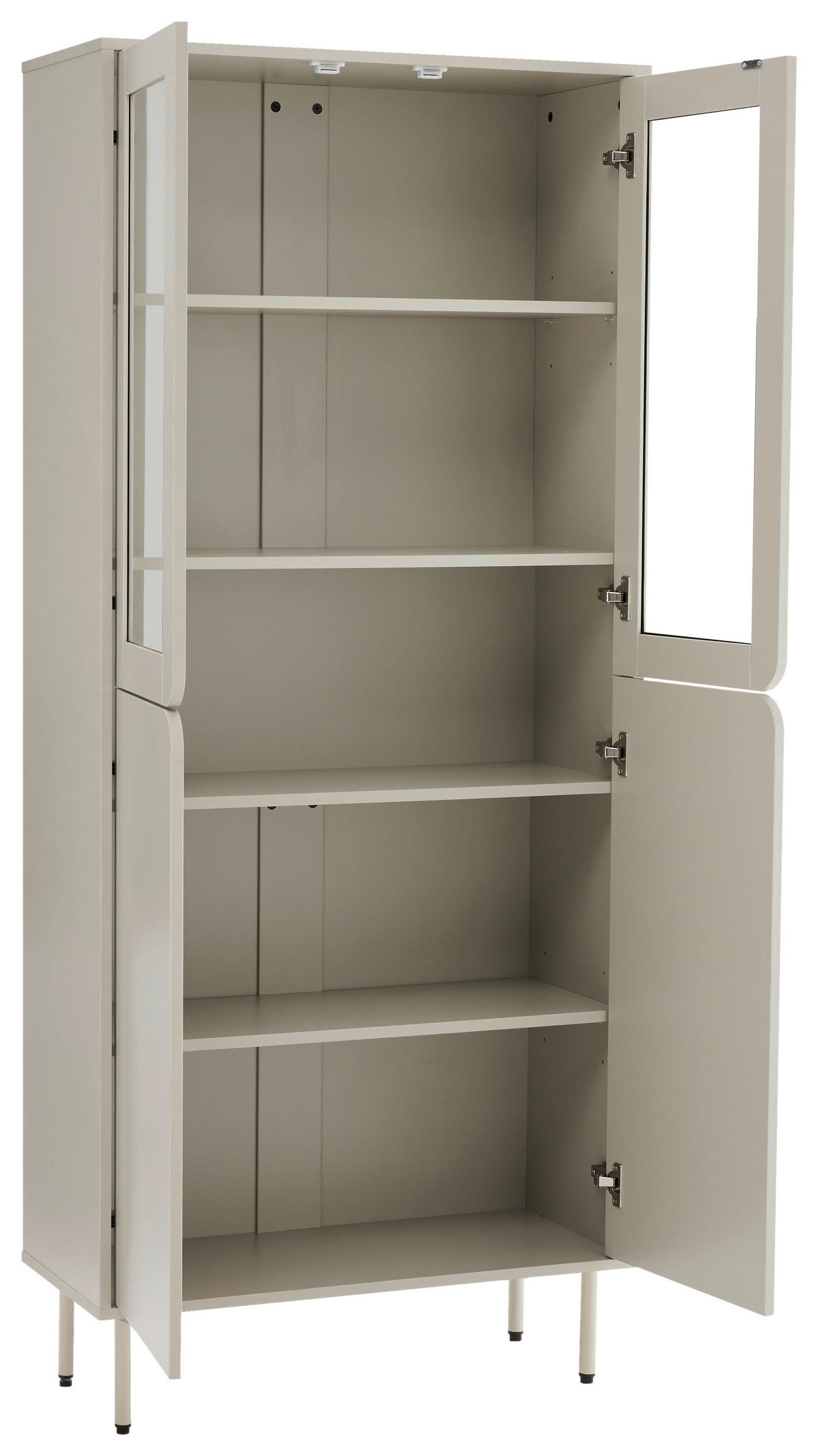 VITRINE  in Seidengrau  - Seidengrau, Design, Glas/Holzwerkstoff (80/186/35cm) - Xora