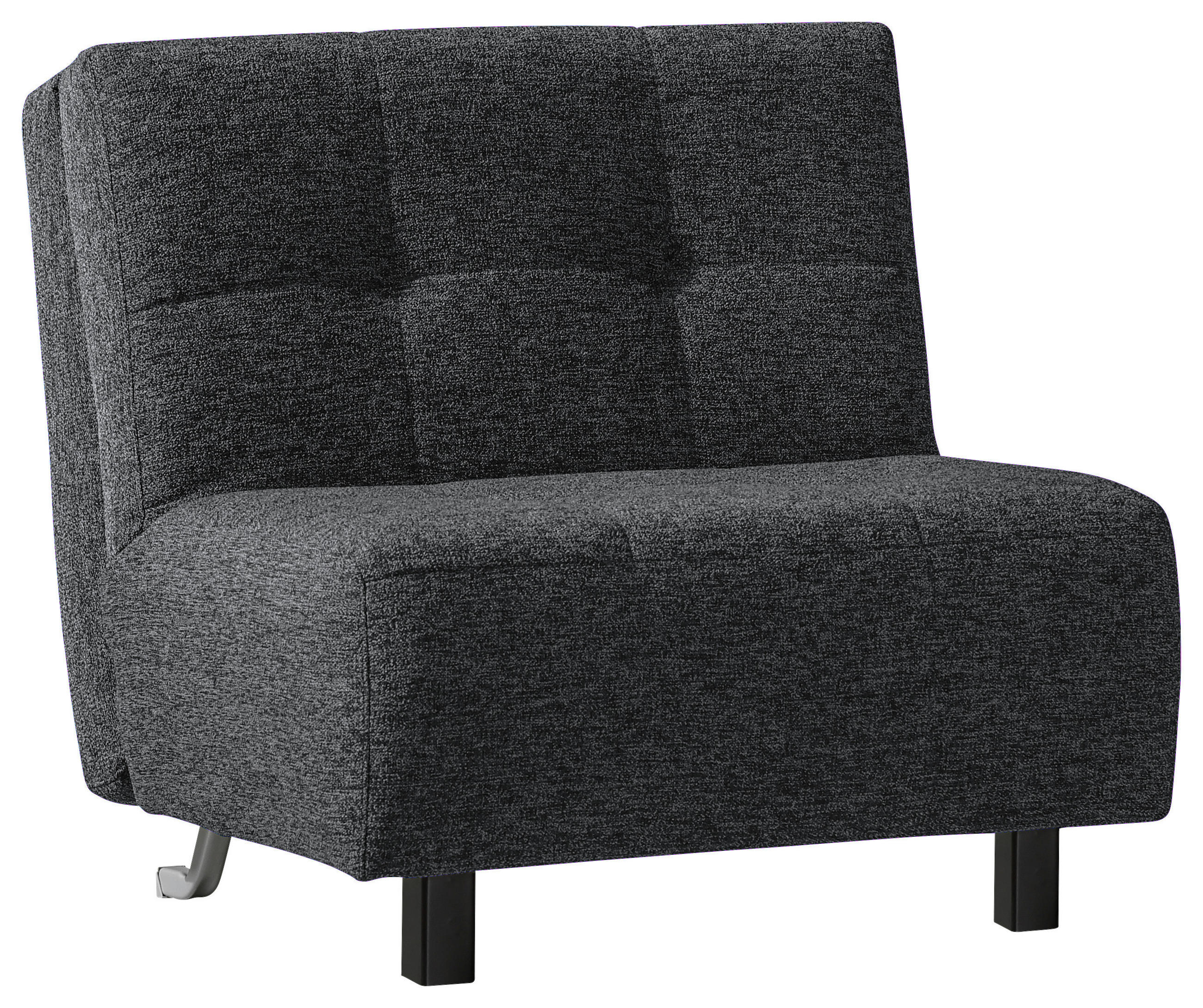 SCHLAFSESSEL Flachgewebe Dunkelgrau    - Dunkelgrau/Schwarz, Design, Textil/Metall (85/92/102cm) - Novel