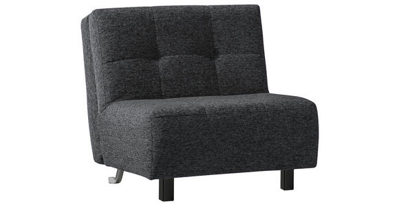 SCHLAFSESSEL Flachgewebe Dunkelgrau - Dunkelgrau/Schwarz, Design, Textil/Metall (85/92/102cm) - Novel
