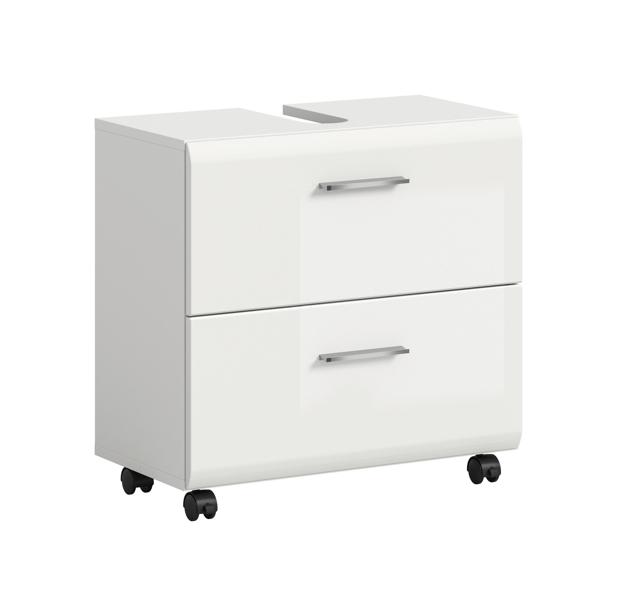 TVÄTTSTÄLLSUNDERSKÅP 60/58/30 cm  - vit/silver, Trend, trämaterial/plast (60/58/30cm) - MID.YOU