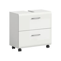 TVÄTTSTÄLLSUNDERSKÅP 60/58/30 cm  - vit/silver, Trend, trämaterial/plast (60/58/30cm) - MID.YOU