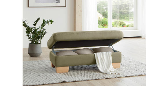 ECKSOFA in Mikrofaser Hellgrün  286/236 cm  - Wildeiche/Beige, Natur, Holz/Textil (286/236cm) - Voleo