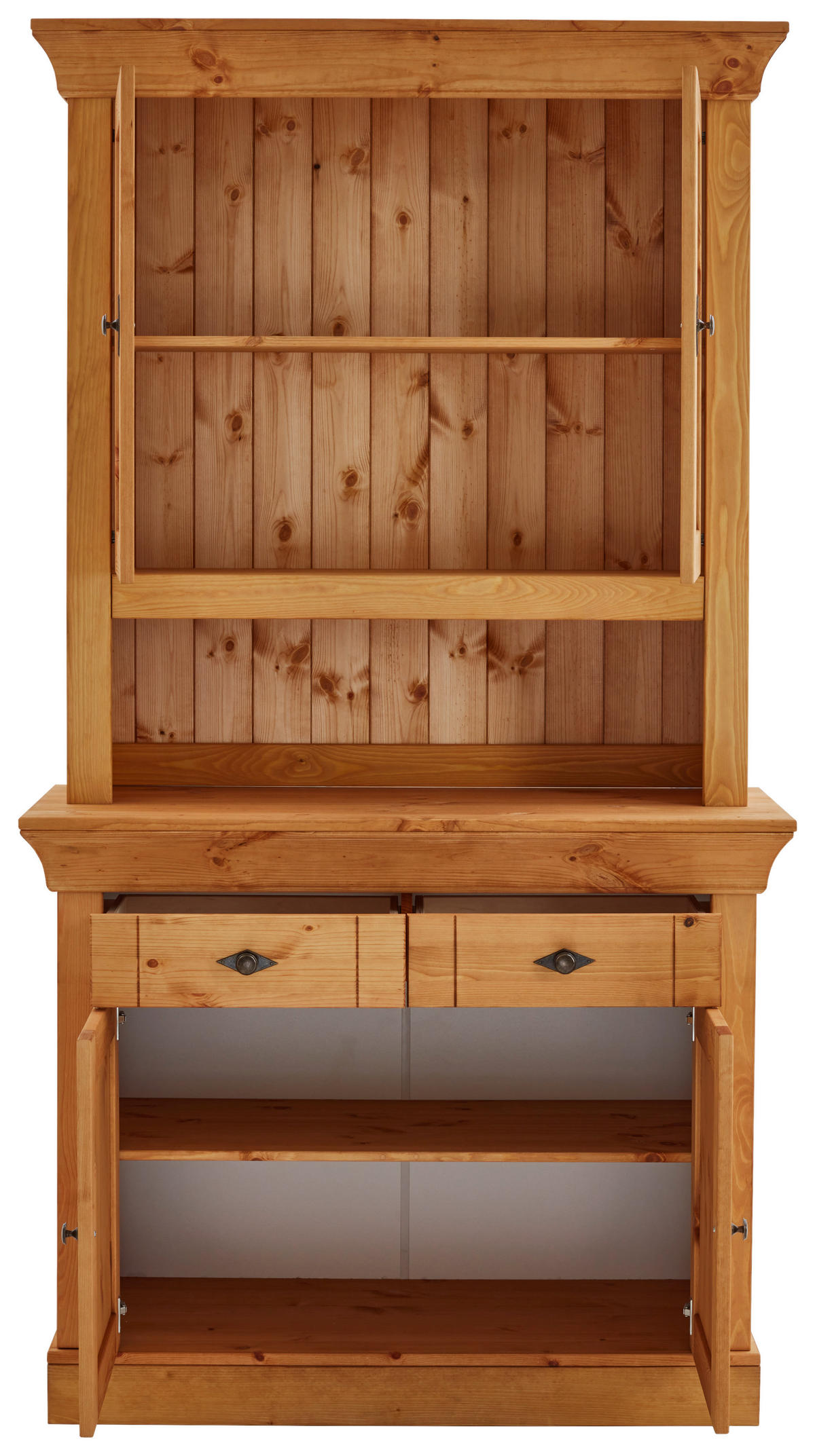 BUFFET 108/197/45 cm  in Laugenfarbig  - Laugenfarbig/Kupferfarben, ROMANTIK / LANDHAUS, Glas/Holz (108/197/45cm) - Boxxx