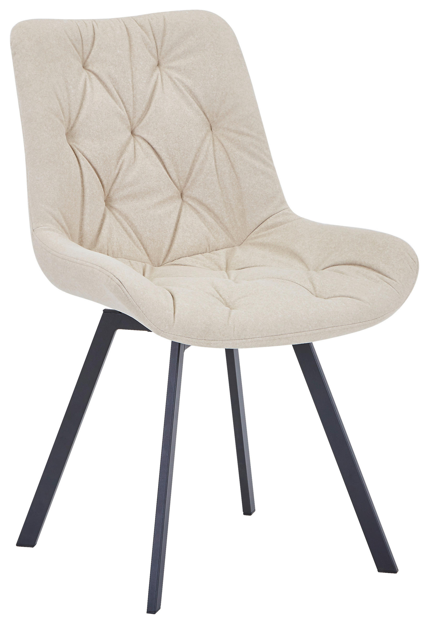 STUHL  in Eisen Mikrofaser Metall, Textil  - Beige/Schwarz, Design, Textil/Metall (54/86/62.5cm) - Carryhome