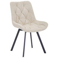 STUHL  in Eisen Mikrofaser Metall, Textil  - Beige/Schwarz, Design, Textil/Metall (54/86/62.5cm) - Carryhome