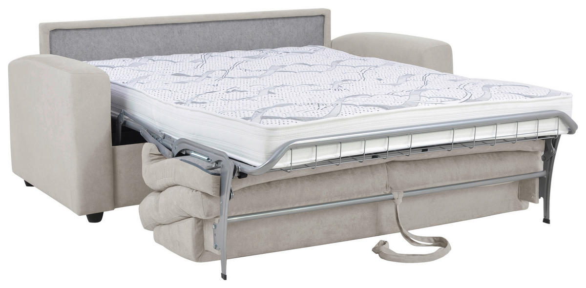 SCHLAFSOFA Mikrofaser Beige  - Beige/Creme, KONVENTIONELL, Kunststoff/Textil (186/101/101cm) - Carryhome