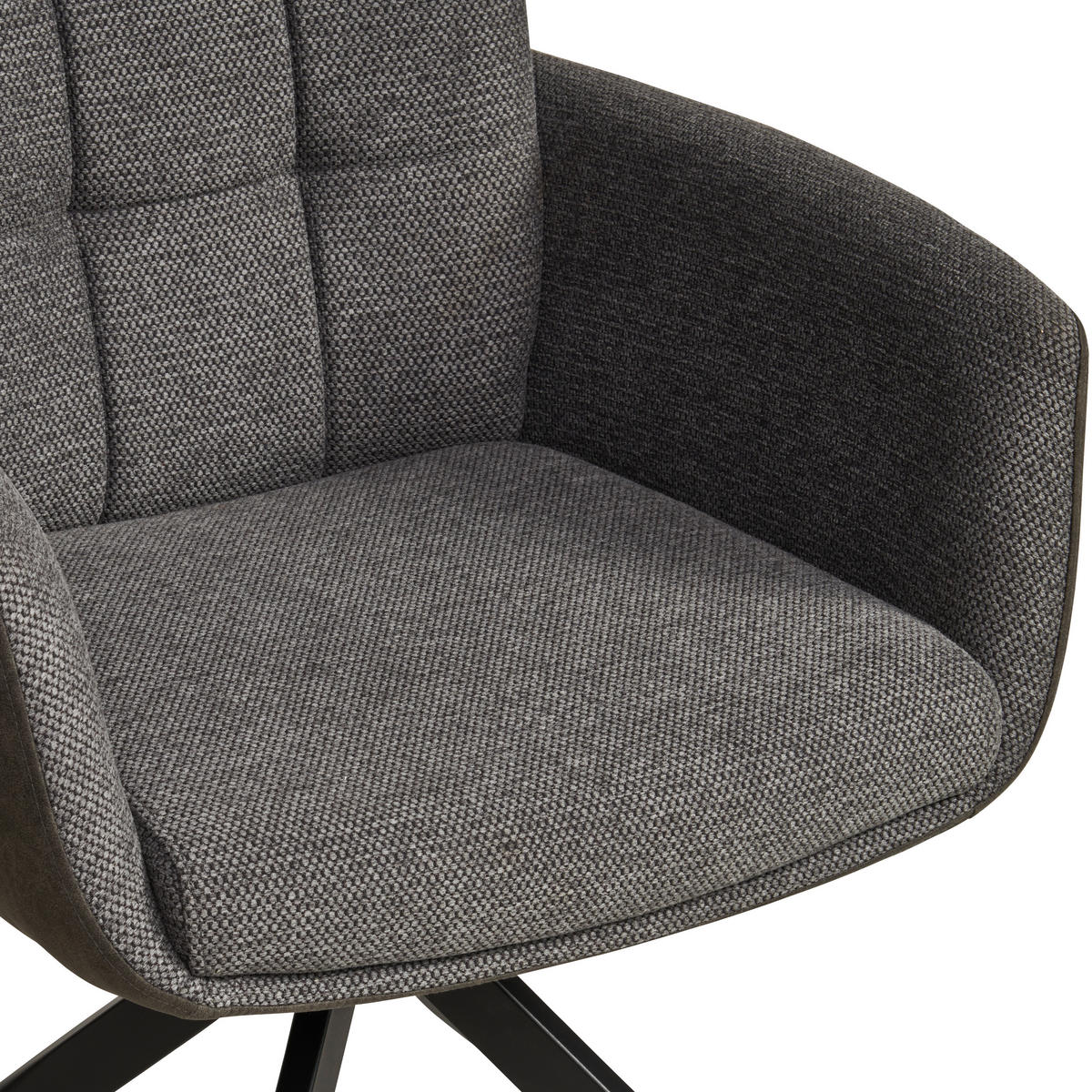 ARMLEHNSTUHL  in Eisen Leinenoptik  - Schwarz/Grau, KONVENTIONELL, Holz/Textil (60/93/66cm) - MID.YOU