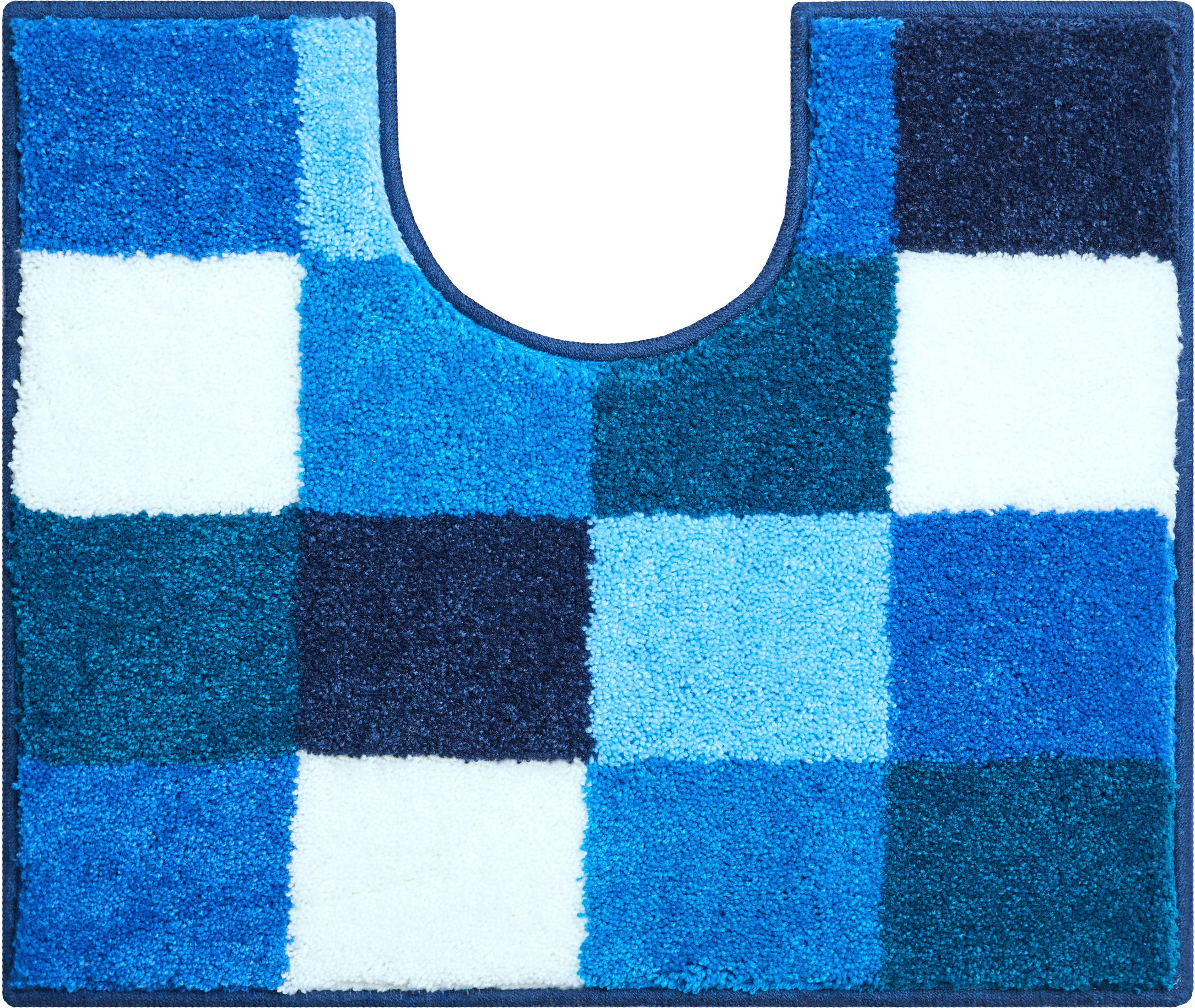 WC-VORLEGER Blau, Weiß 49/60 cm - Blau/Weiß, Basics, Kunststoff/Textil (49/60cm)