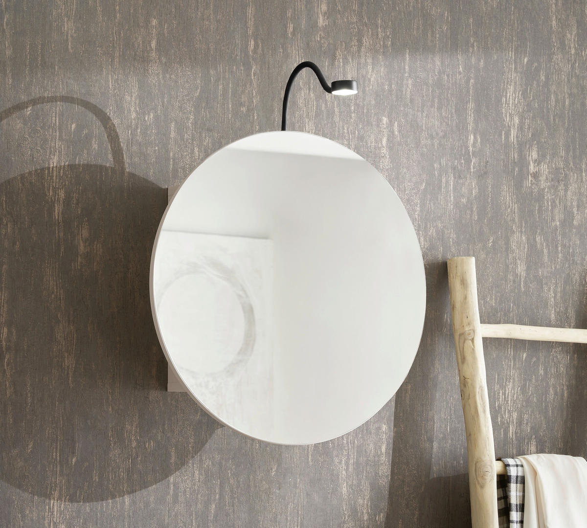 TÜKRÖS SZEKRÉNY 60/60/20 cm  - kasmírszínű, Lifestyle, faalapú anyag/Üveg (60/60/20cm) - home24