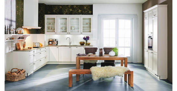 EINBAUKÜCHE   - Greige/Magnolie, Design, Holzwerkstoff/Kunststoff - Dieter Knoll