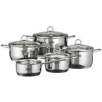 KOCHTOPFSET Rubin 5-teilig  - Transparent/Silberfarben, Basics, Glas/Metall (52/28,5/29,5cm) - ELO