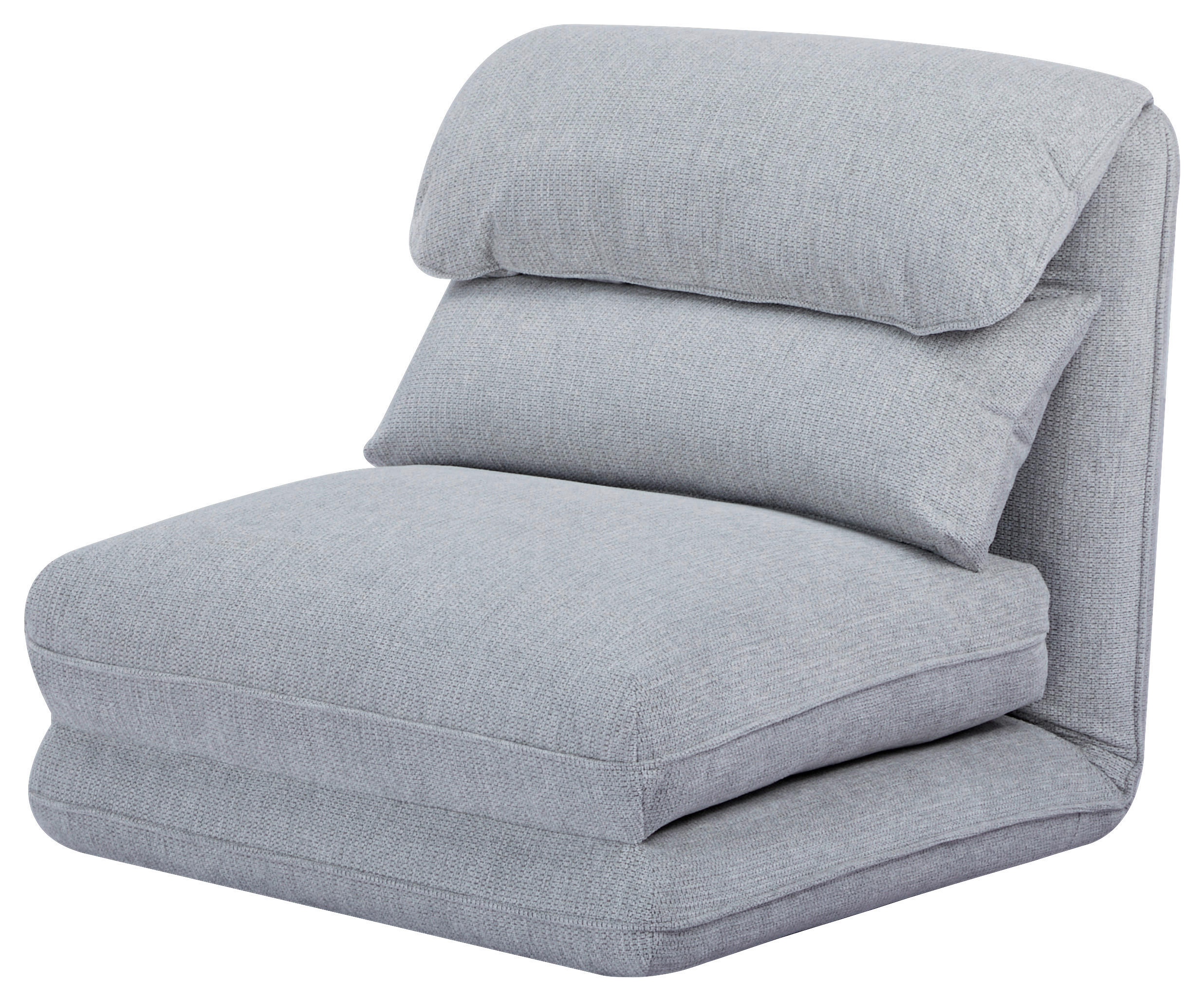 Fotoliu Extensibil, metal, textil, gri deschis