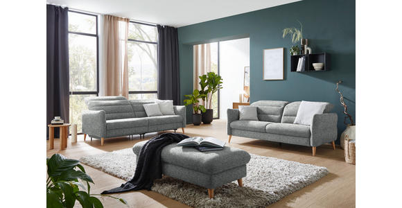 2-SITZER-SOFA in Webstoff Pastellblau  - Eiche Bianco/Pastellblau, Design, Holz/Textil (234-262/84/112cm) - Dieter Knoll