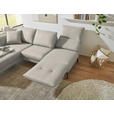 ECKSOFA  in Flachgewebe Naturfarben Armteilverstellung, Relaxfunktion, Drehsitzfunktion  175-224/255-365 cm  - Schwarz/Naturfarben, Design, Textil/Metall (175-224/255-365cm) - Dieter Knoll