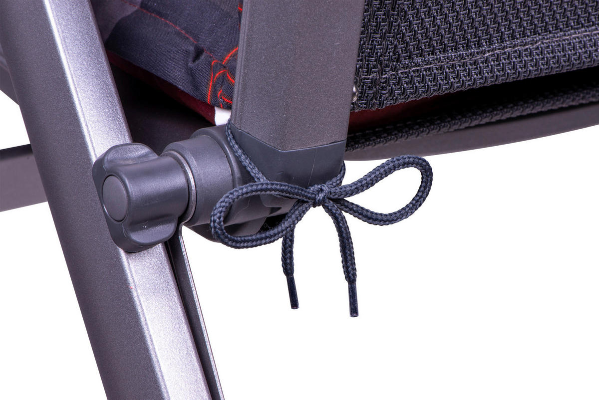 SESSELAUFLAGENSET Karo  - Dunkelgrau/Rot, Basics, Textil (50/7/120cm)