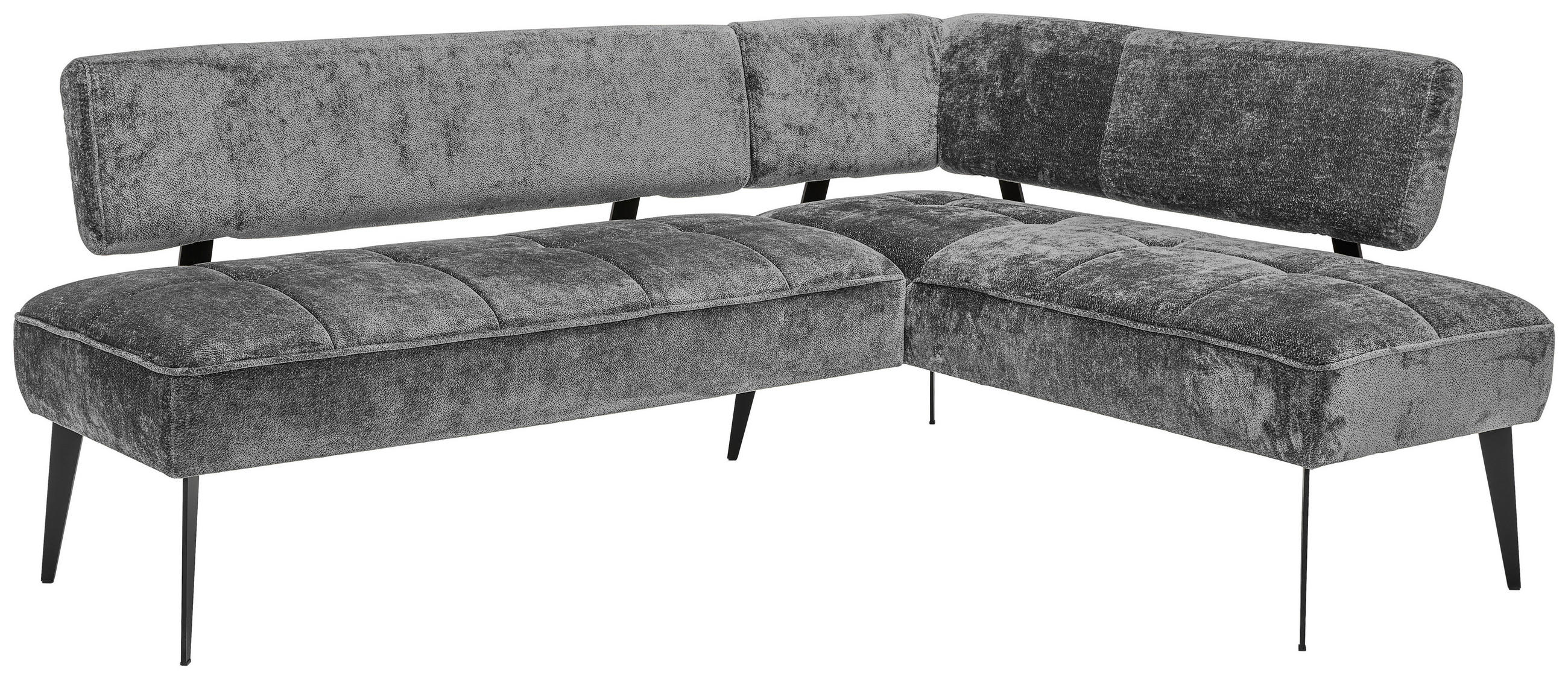 Thumbnail - Welnova Eckbank, Graphit, Textil, 3-Sitzer, Ottomane rechts, L-Form, 212x162 cm, Fsc, Reach, Made in EU, Stoffauswahl, s...