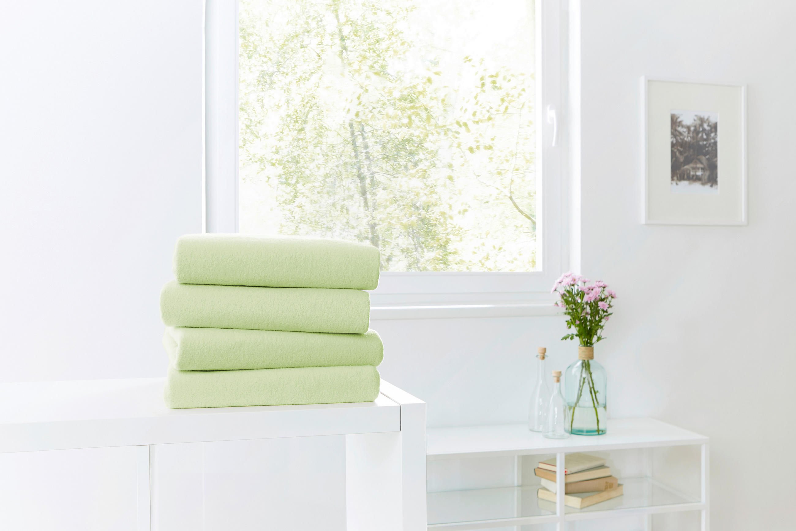 SPANNLEINTUCH Frottee  - Hellgrün, Basics, Textil (100/200cm)