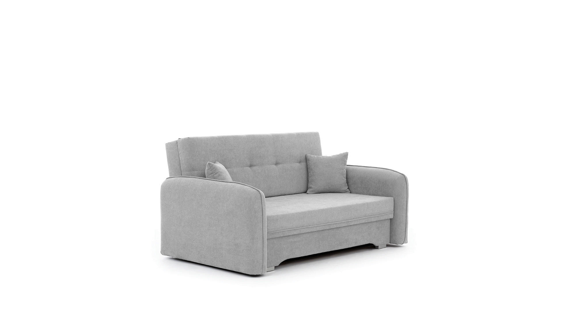 SCHLAFSOFA in Textil Hellgrau  - Silberfarben/Hellgrau, Design, Kunststoff/Textil (155/105/75cm) - MID.YOU