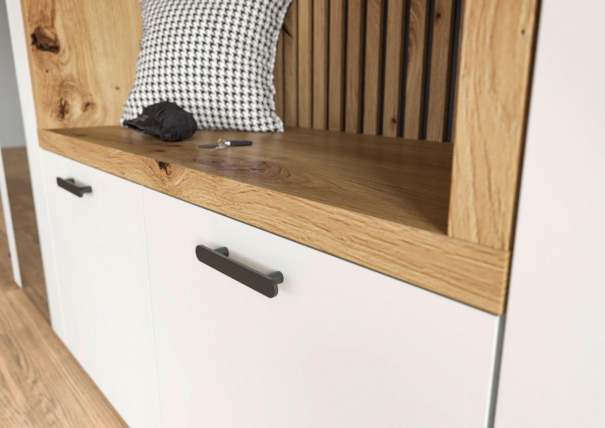 GARDEROBE  in 216/200/47 cm  - Weiß/Eiche Artisan, MODERN, Glas/Holzwerkstoff (216/200/47cm) - Voleo