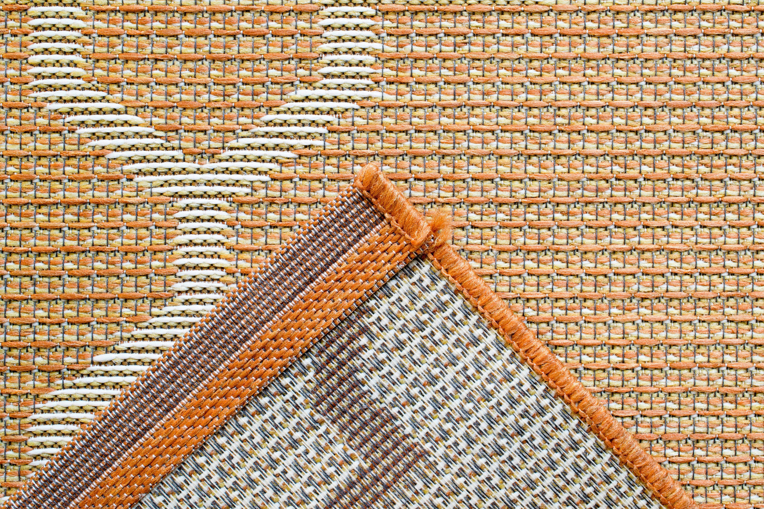 FLACHWEBETEPPICH 160/230 cm Amalfi Gelb, Weiß, Rostfarben  - Rostfarben/Gelb, KONVENTIONELL, Textil (160/230cm) - Novel