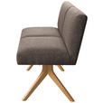 SITZBANK 160/85/69 cm Webstoff Braun Eiche vollmassiv  - Eichefarben/Braun, KONVENTIONELL, Holz/Textil (160/85/69cm) - Linea Natura