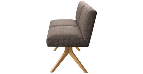 SITZBANK 160/85/69 cm Webstoff Braun Eiche vollmassiv  - Eichefarben/Braun, KONVENTIONELL, Holz/Textil (160/85/69cm) - Linea Natura
