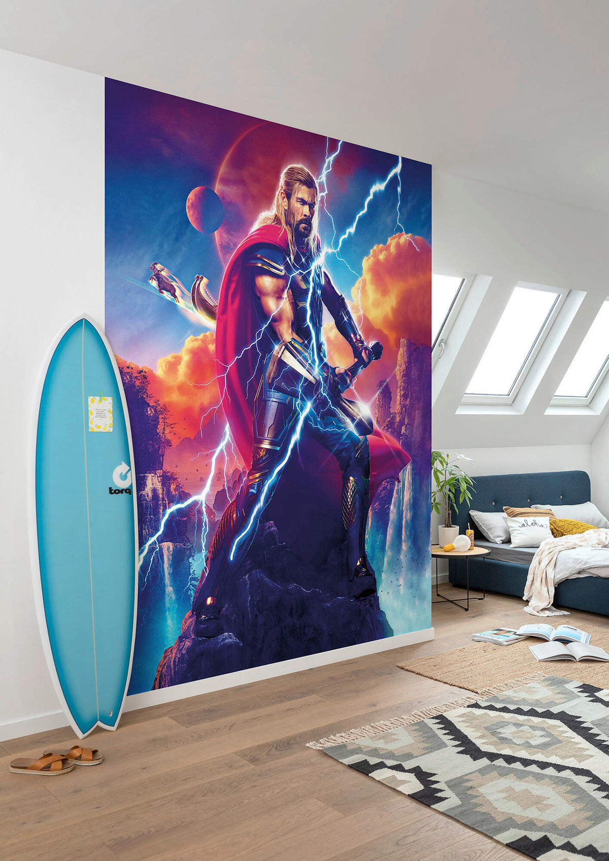 FOTOTAPETE LOVE AND THUNDER  - Naturfarben, Design, Textil (200/250cm) - Marvel